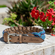 Blue Braided Sambboho dog collar