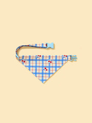 Blue Gingham Cherry Bandana 