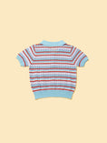 Load image into Gallery viewer, Pet & Me Spring Summer Blue Ocean Crochet Short Sleeve Polo Shirt 
