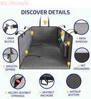 Large Seat Guard Waterproof Back Seat Extended Cover With Mesh Window Storage Pockets