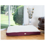 Armarkat M02HJH/MB-X Extra Large Pet Bed Mat With Poly Fill Cushion & Removel Cover  Burgundy & Ivory