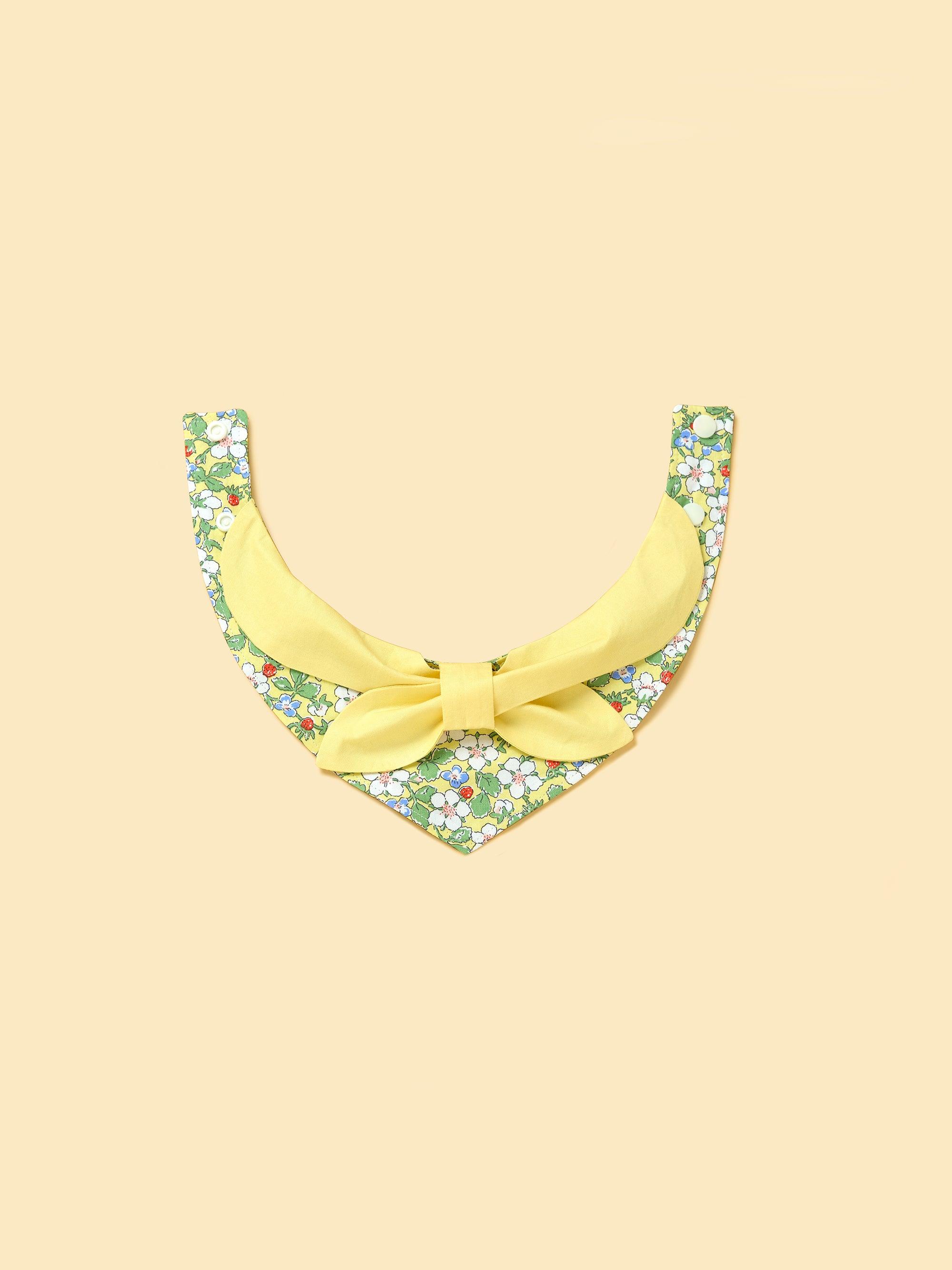 Bowtiful Garden Butter Yellow Floral Bandana 