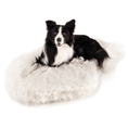 Load image into Gallery viewer, PupRug by Paw.com™ Faux Fur Orthopedic Dog Bed - Curve Polar White
