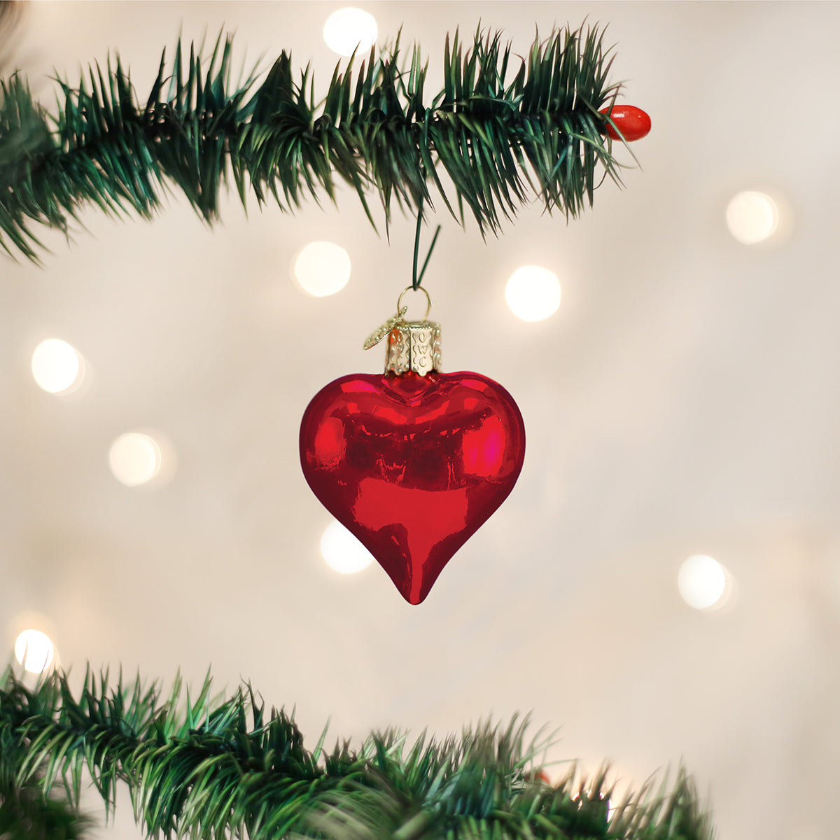 Shiny Red Heart Ornament - Southlake Paws