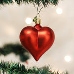 Large Matte Red Heart Ornament