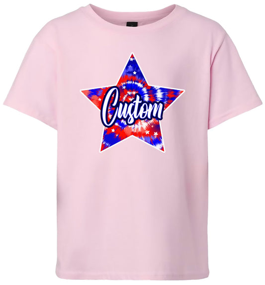 Custom Patriotic Tie Dye Children's Gildan Soft Shirt