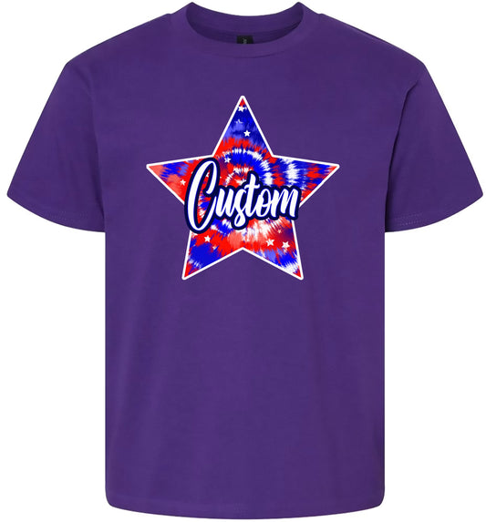 Custom Patriotic Tie Dye Children's Gildan Soft Shirt