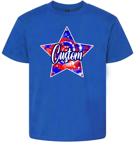 Custom Patriotic Tie Dye Children's Gildan Soft Shirt