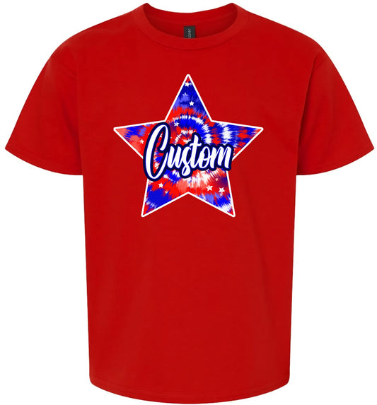 Custom Patriotic Tie Dye Children's Gildan Soft Shirt