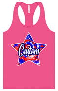 Load image into Gallery viewer, Custom Patriotic Tie Dye Women's Racerback Tank

