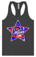 Load image into Gallery viewer, Custom Patriotic Tie Dye Women's Racerback Tank
