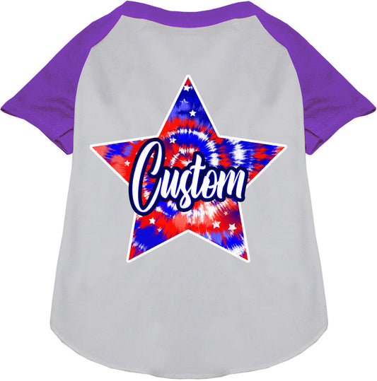 Custom Patriotic Tie Dye Pet Raglan Shirts