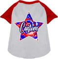 Load image into Gallery viewer, Custom Patriotic Tie Dye Pet Raglan Shirts
