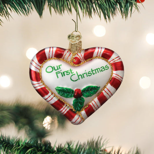Peppermint Heart Ornament - Southlake Paws
