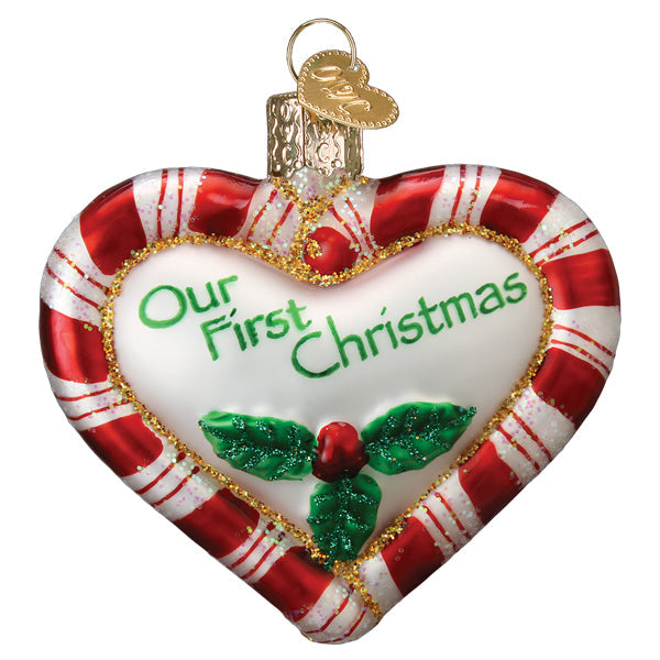 Peppermint Heart Ornament - Southlake Paws