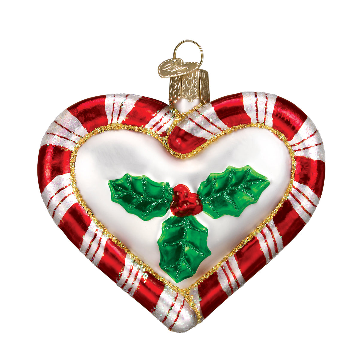 Peppermint Heart Ornament - Southlake Paws