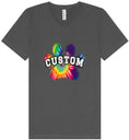 Load image into Gallery viewer, Custom Bright Tie Dye Paw Unisex V-Neck Shirt
