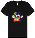 Load image into Gallery viewer, Custom Bright Tie Dye Paw Unisex V-Neck Shirt
