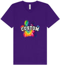 Load image into Gallery viewer, Custom Bright Tie Dye Paw Unisex V-Neck Shirt
