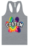 Load image into Gallery viewer, Custom Bright Tie Dye Paw Women's Racerback Tank
