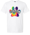 Load image into Gallery viewer, Custom Bright Tie Dye Paw Children's Gildan Soft Shirt

