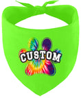 Load image into Gallery viewer, Custom Bright Tie Dye Paw Pet Bandana
