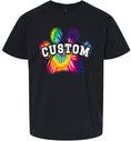 Load image into Gallery viewer, Custom Bright Tie Dye Paw Children's Gildan Soft Shirt
