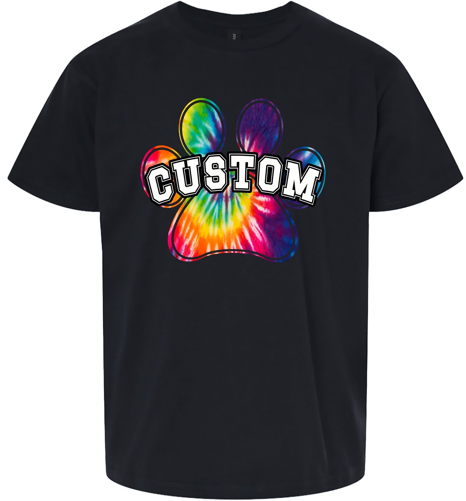 Custom Bright Tie Dye Paw Children's Gildan Soft Shirt