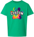 Load image into Gallery viewer, Custom Bright Tie Dye Paw Children's Gildan Soft Shirt
