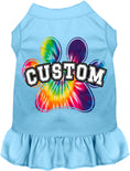 Load image into Gallery viewer, Custom Bright Tie Dye Paw Pet Dress
