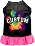 Load image into Gallery viewer, Custom Bright Tie Dye Paw Pet Dress
