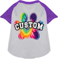 Load image into Gallery viewer, Custom Bright Tie Dye Paw Pet Raglan Shirts
