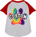 Load image into Gallery viewer, Custom Bright Tie Dye Paw Pet Raglan Shirts
