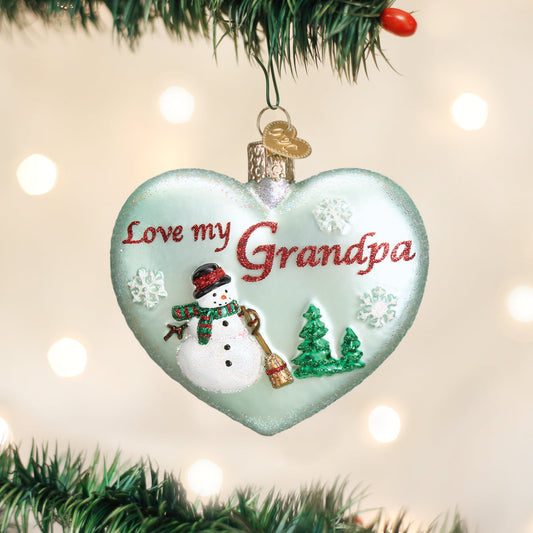 Grandpa Heart Ornament - Southlake Paws