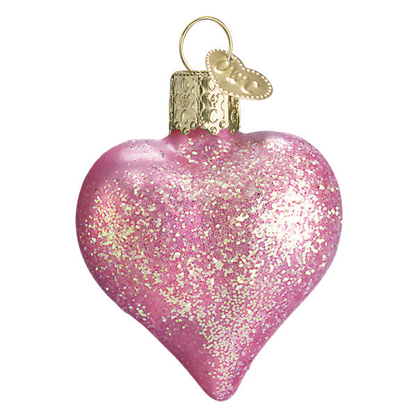 Pink Glittered Heart Ornament - Southlake Paws