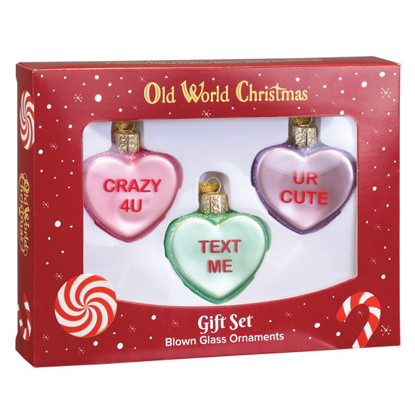 Conversation Hearts Set Ornament - Southlake Paws