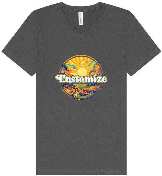 Custom Trippy Peaks Unisex V-Neck Shirt