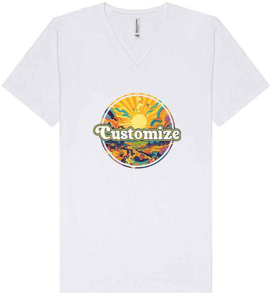 Custom Trippy Peaks Unisex V-Neck Shirt