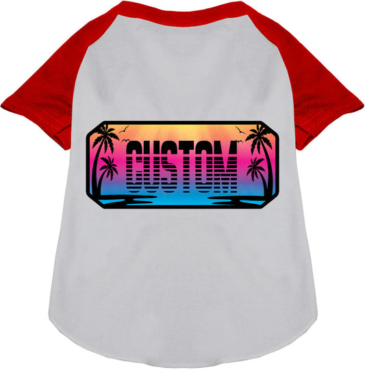 Custom Beach Shades Pet Raglan Shirts