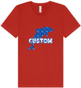 Load image into Gallery viewer, Custom Blue Dolphins Unisex V-Neck Shirt
