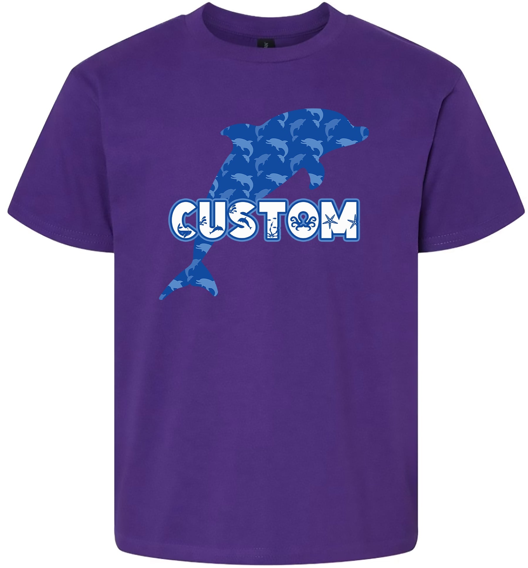 Custom Blue Dolphins Children's Gildan Soft Shirt