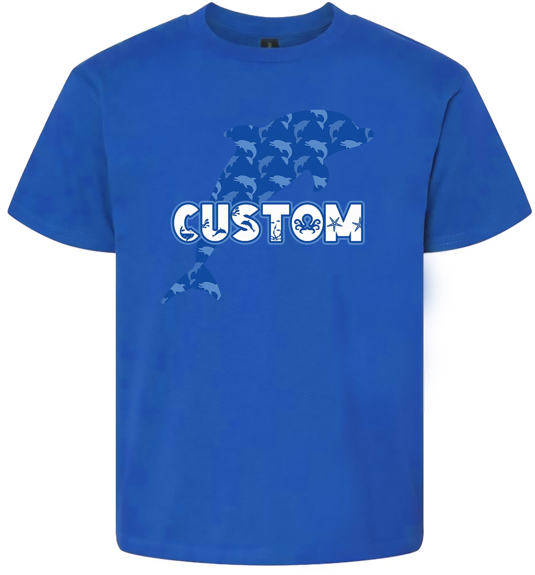 Custom Blue Dolphins Children's Gildan Soft Shirt