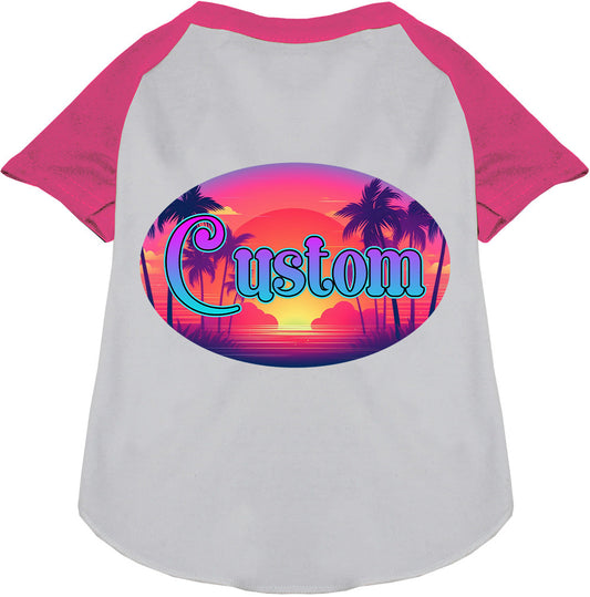 Custom Classic Beach Pet Raglan Shirts