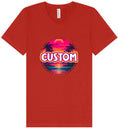 Load image into Gallery viewer, Custom Neon Beach Sunset Unisex V-Neck Shirt
