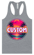 Load image into Gallery viewer, Custom Neon Beach Sunset Women's Racerback Tank
