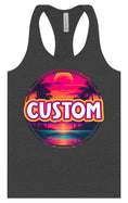 Load image into Gallery viewer, Custom Neon Beach Sunset Women's Racerback Tank
