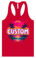 Load image into Gallery viewer, Custom Neon Beach Sunset Women's Racerback Tank
