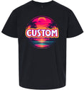 Load image into Gallery viewer, Custom Neon Beach Sunset Children's Gildan Soft Shirt
