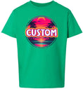 Load image into Gallery viewer, Custom Neon Beach Sunset Children's Gildan Soft Shirt
