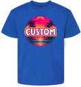 Load image into Gallery viewer, Custom Neon Beach Sunset Children's Gildan Soft Shirt
